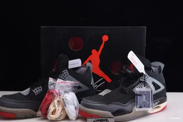 Cheap MAX Bred x White Off Jordan 4 CV9388-001 Retro Air 0523
